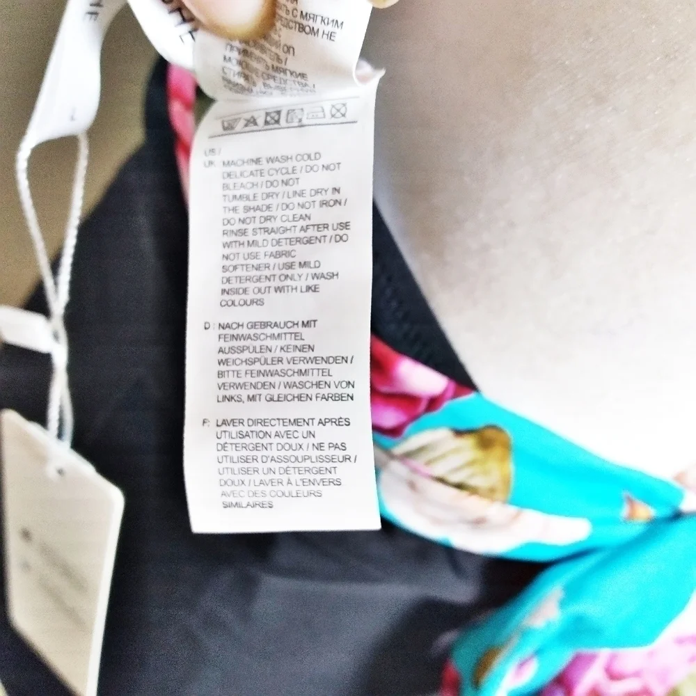 Cupshe Floral Color Block One Piece Swimsuit NWT